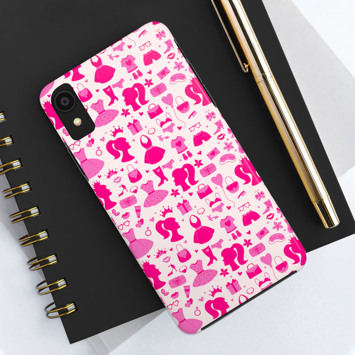 Girly pink Tough iPhone Cases