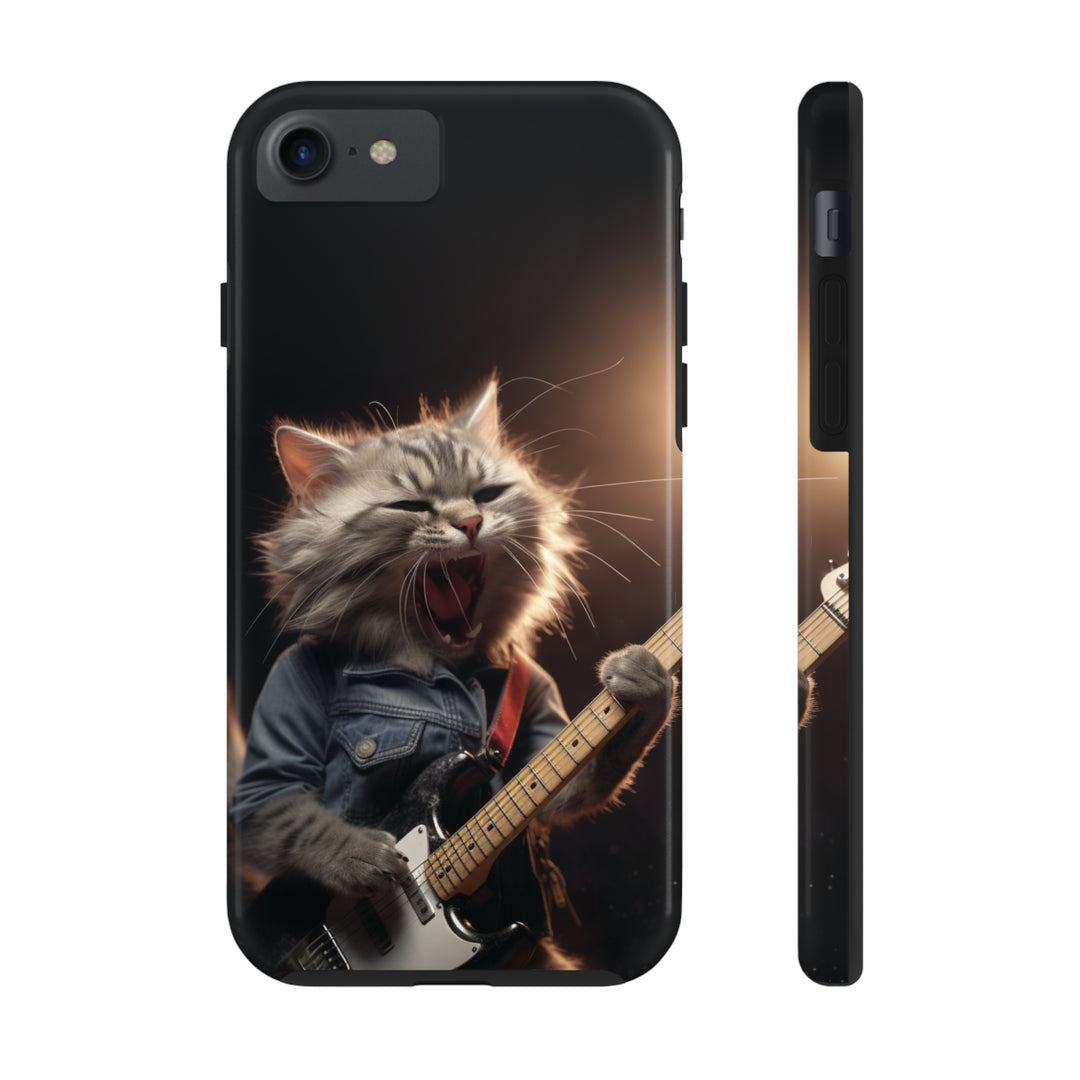 Cool Cat Playing Guitar Music Tough Phone Cases - Madee's Boutique Phone Case Print On Demand Partners Accessories Glossy