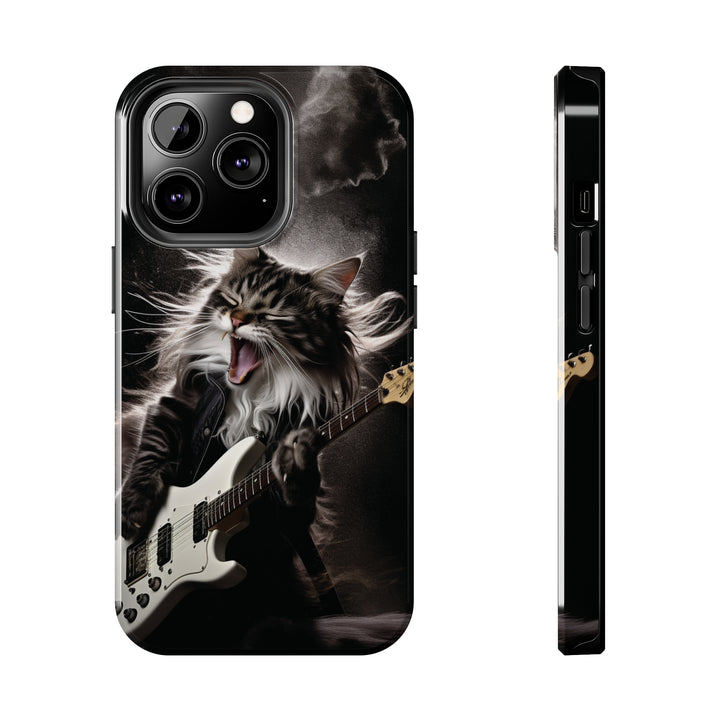 Cool Cat Playing Guitar Music Tough Phone Cases - Madee's Boutique Phone Case Print On Demand Partners Accessories Glossy