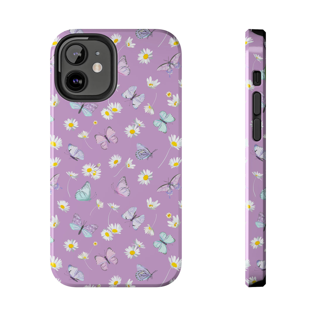 Butterfly & Flowers Tough iPhone Cases