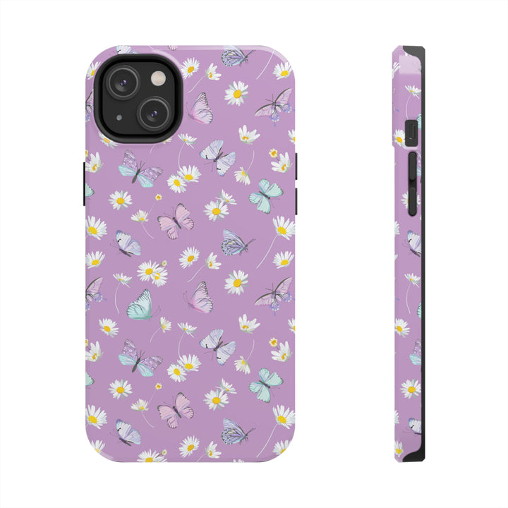 Butterfly & Flowers Tough iPhone Cases