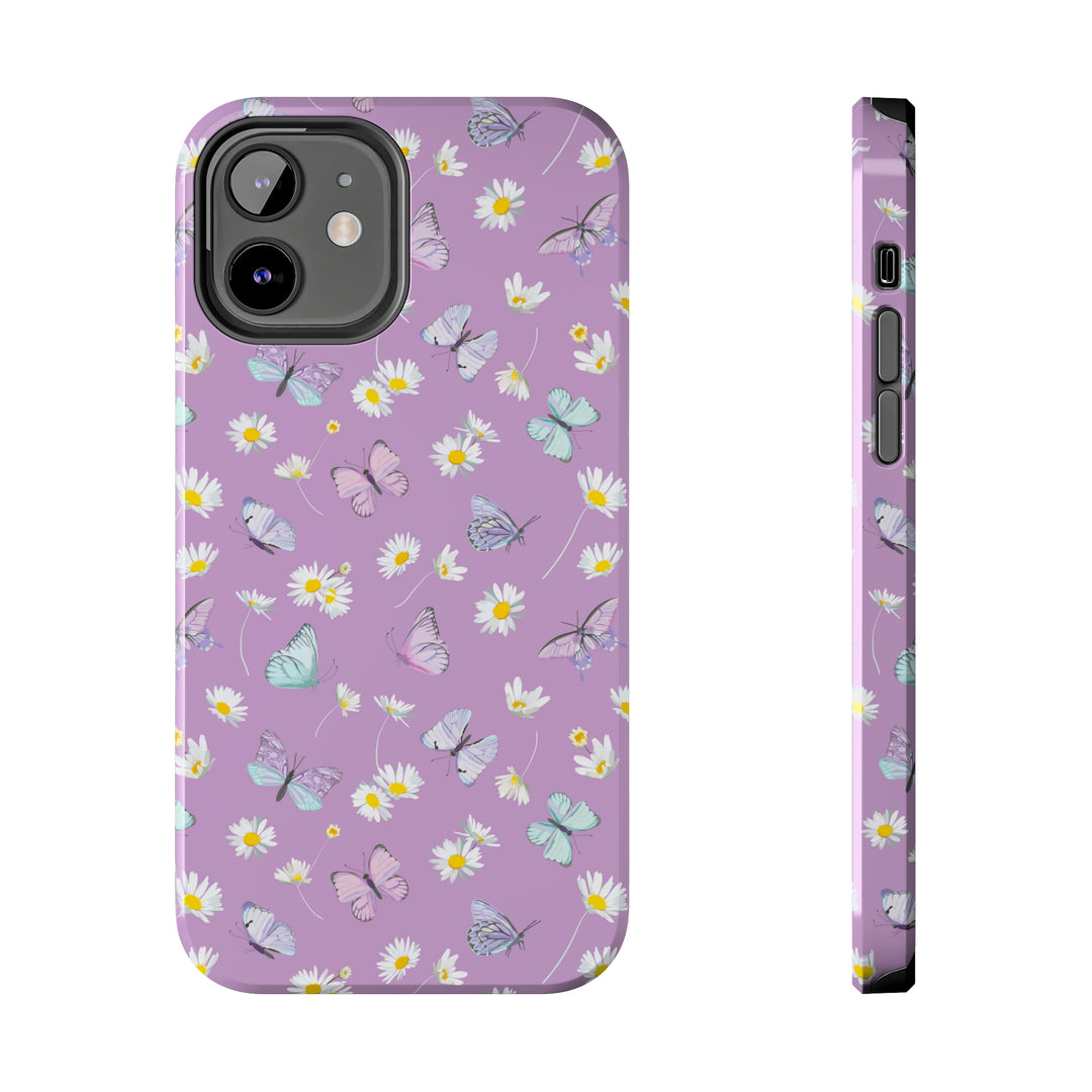 Butterfly & Flowers Tough iPhone Cases