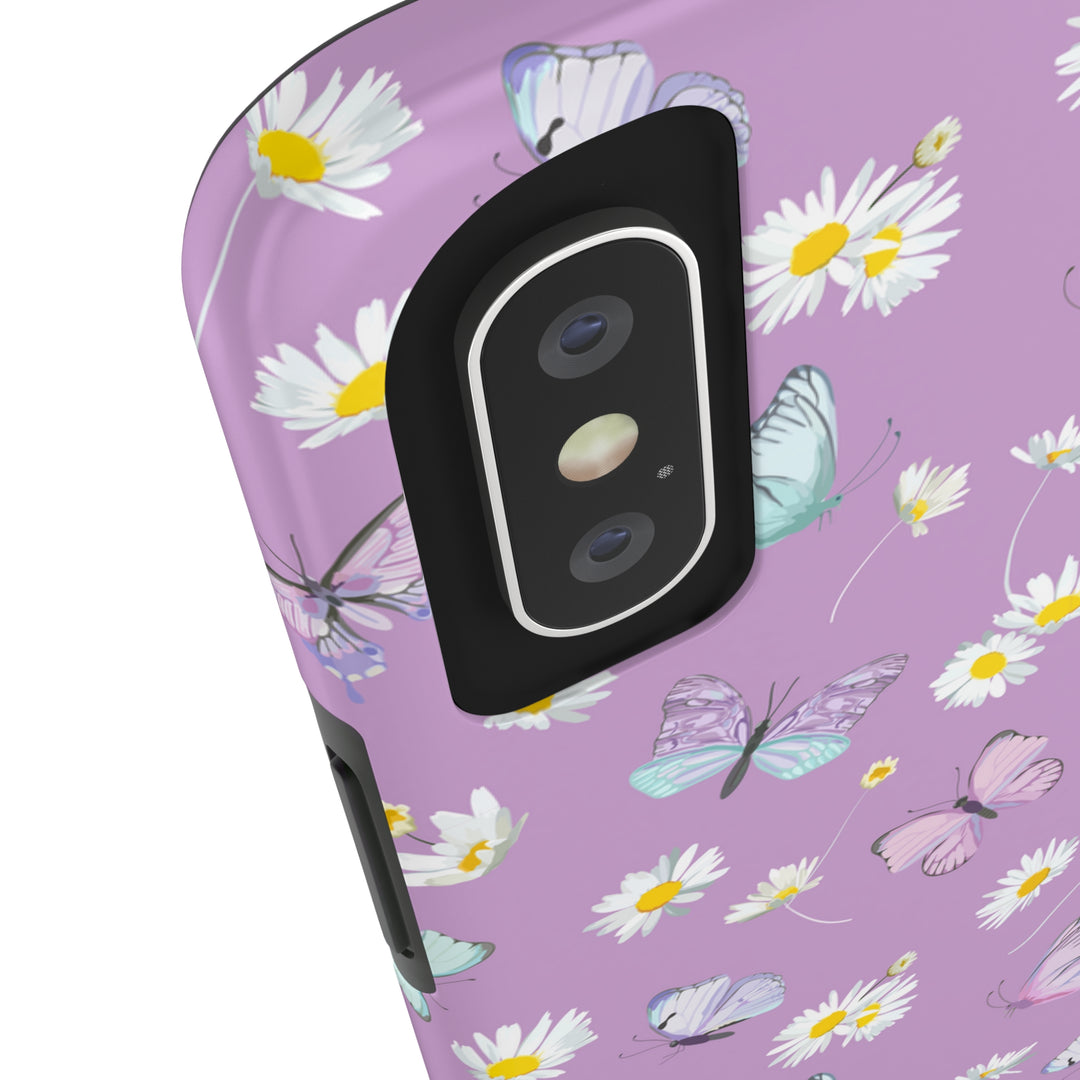 Butterfly & Flowers Tough iPhone Cases