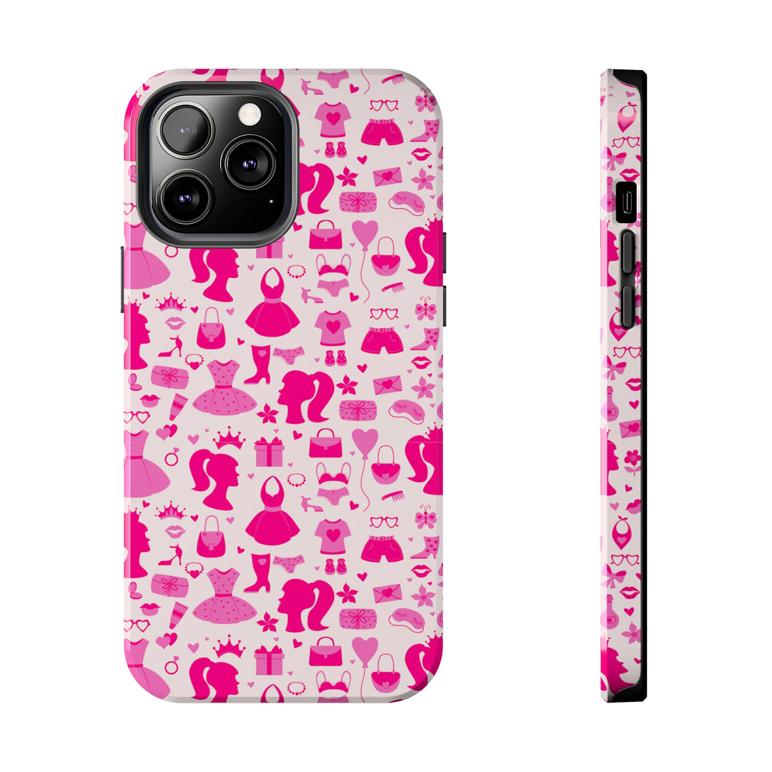 Girly pink Tough iPhone Cases