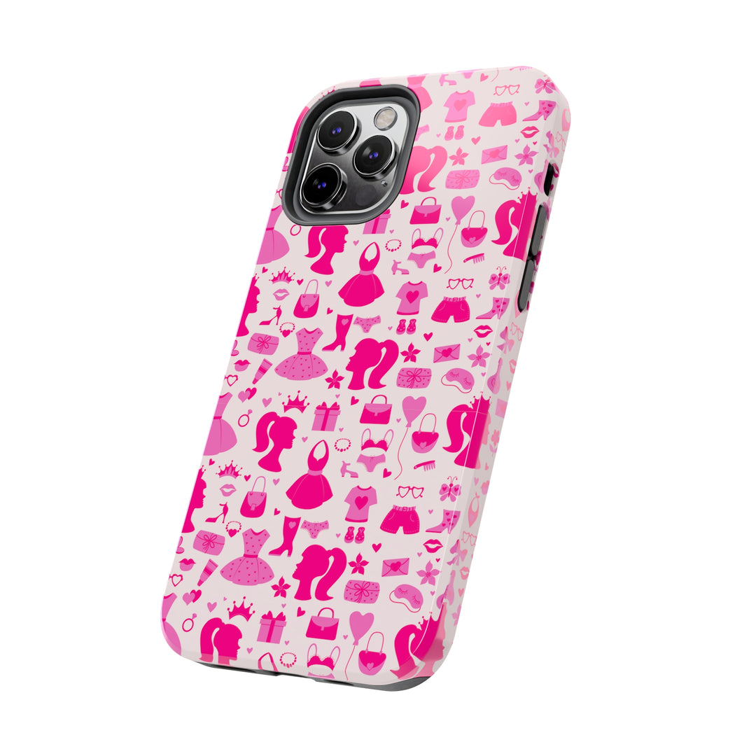 Girly pink Tough iPhone Cases