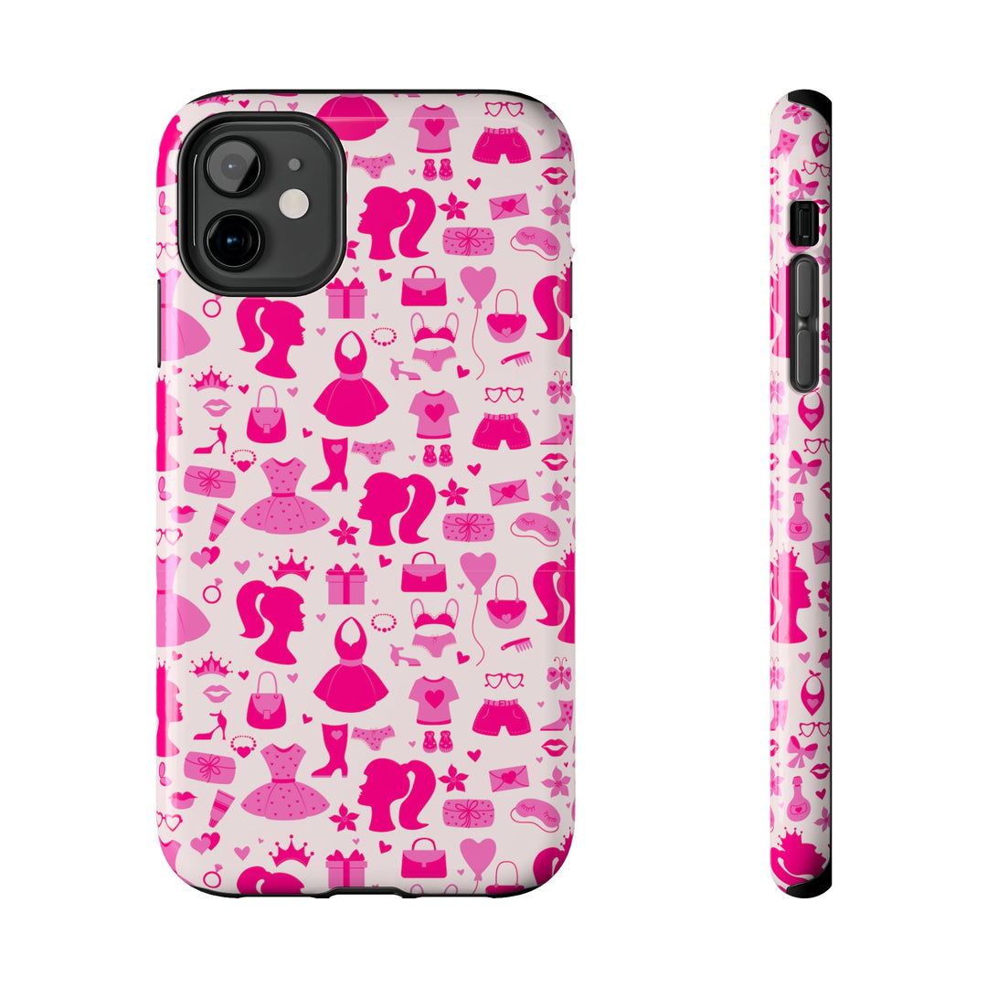 Girly pink Tough iPhone Cases