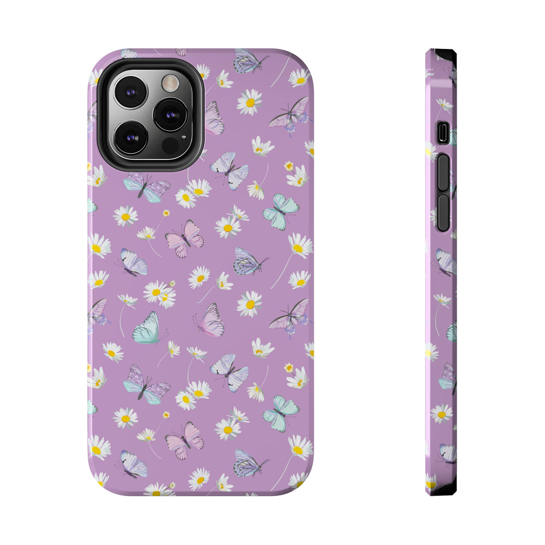 Butterfly & Flowers Tough iPhone Cases