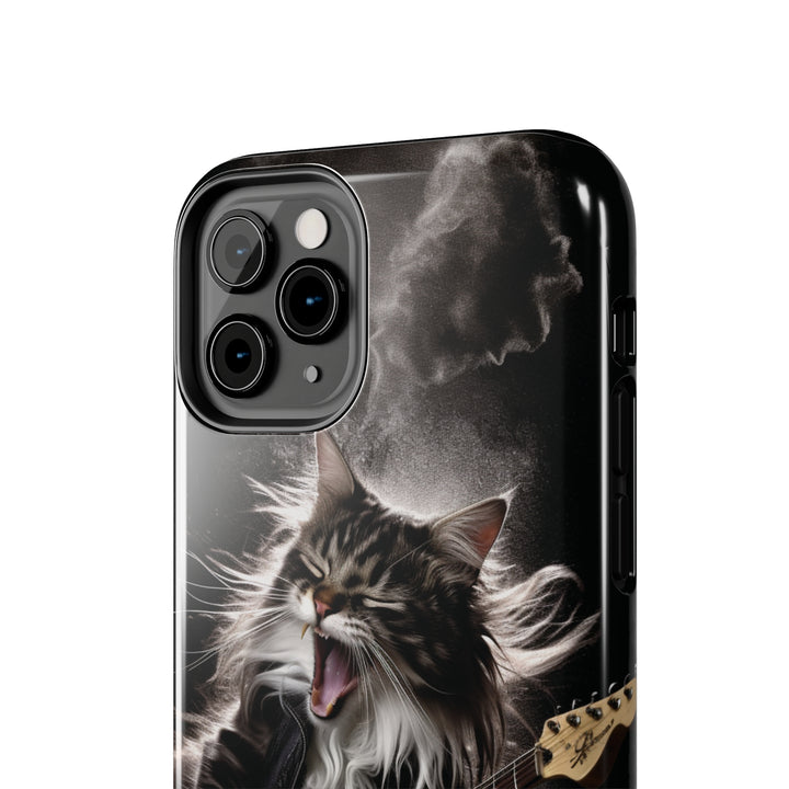 Cool Cat Playing Guitar Music Tough Phone Cases - Madee's Boutique Phone Case Print On Demand Partners Accessories Glossy