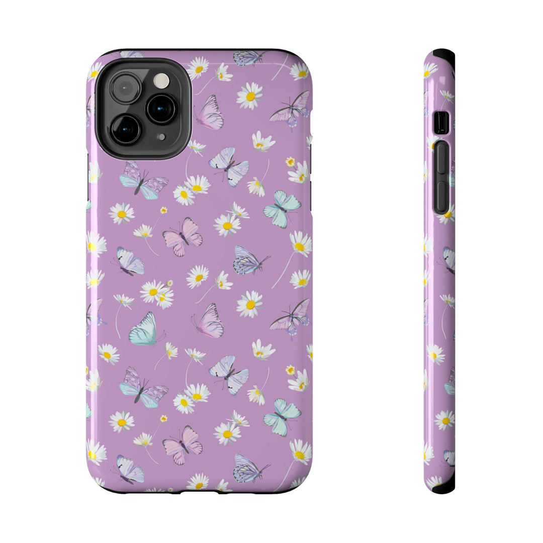 Butterfly & Flowers Tough iPhone Cases