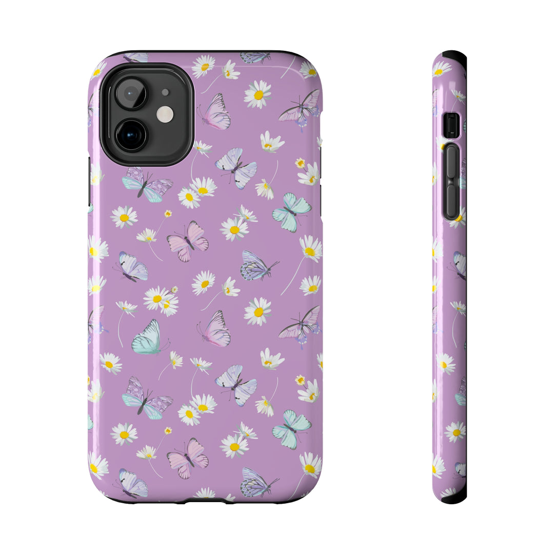 Butterfly & Flowers Tough iPhone Cases