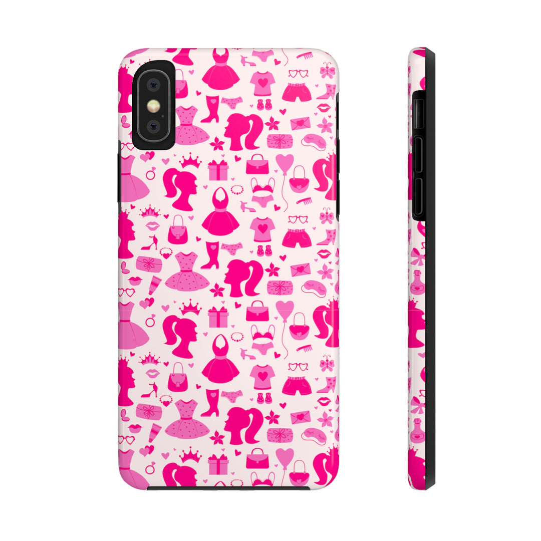 Girly pink Tough iPhone Cases