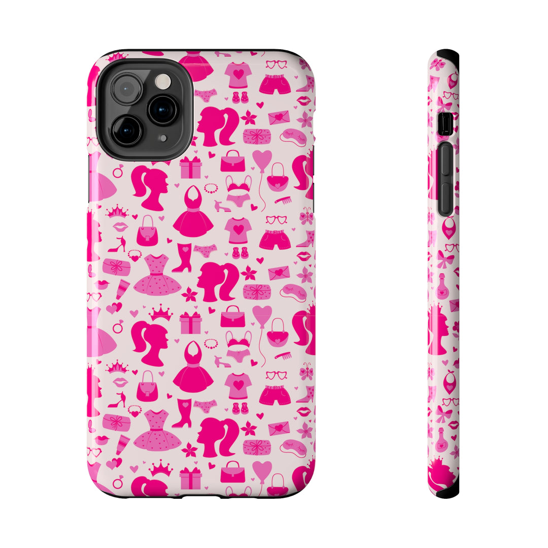 Girly pink Tough iPhone Cases