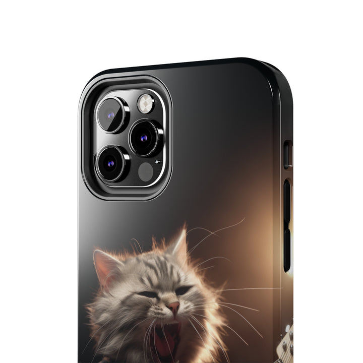 Cool Cat Playing Guitar Music Tough Phone Cases - Madee's Boutique Phone Case Print On Demand Partners Accessories Glossy