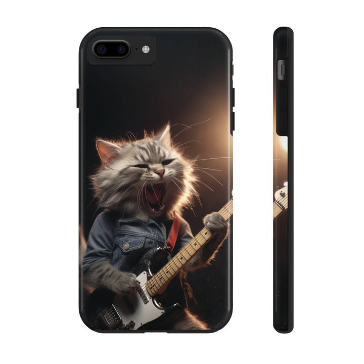 Cool Cat Playing Guitar Music Tough Phone Cases - Madee's Boutique Phone Case Print On Demand Partners Accessories Glossy