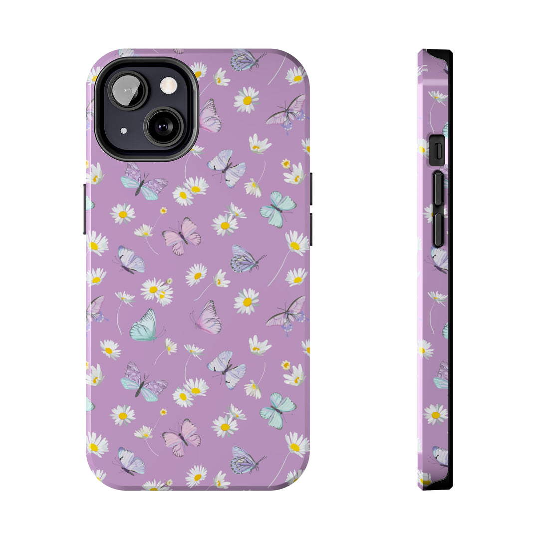 Butterfly & Flowers Tough iPhone Cases