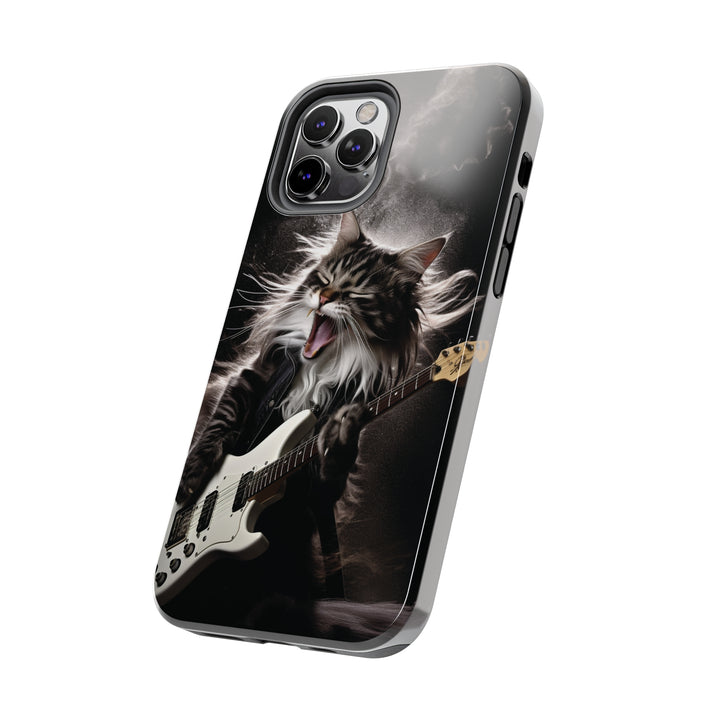 Cool Cat Playing Guitar Music Tough Phone Cases - Madee's Boutique Phone Case Print On Demand Partners Accessories Glossy