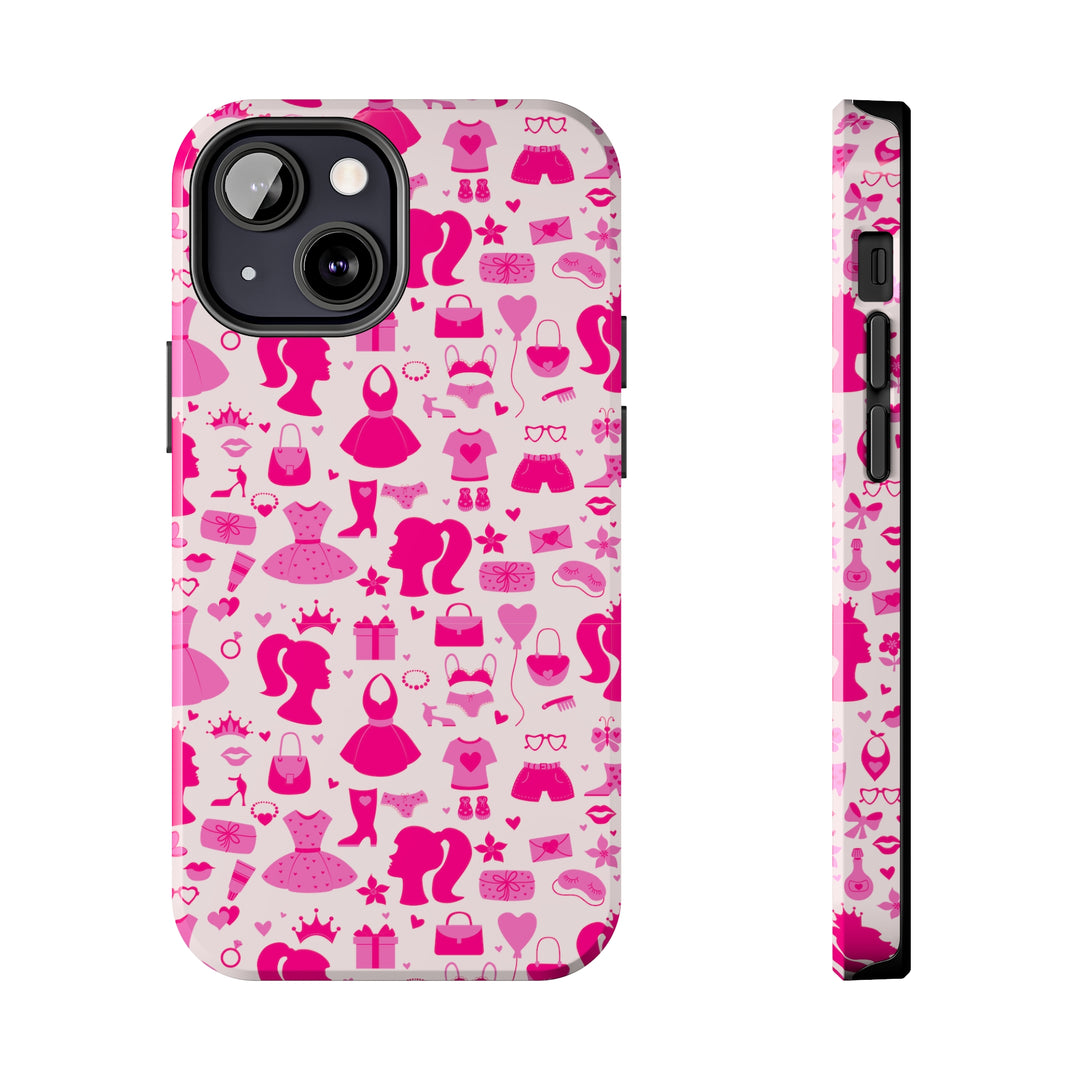 Girly pink Tough iPhone Cases