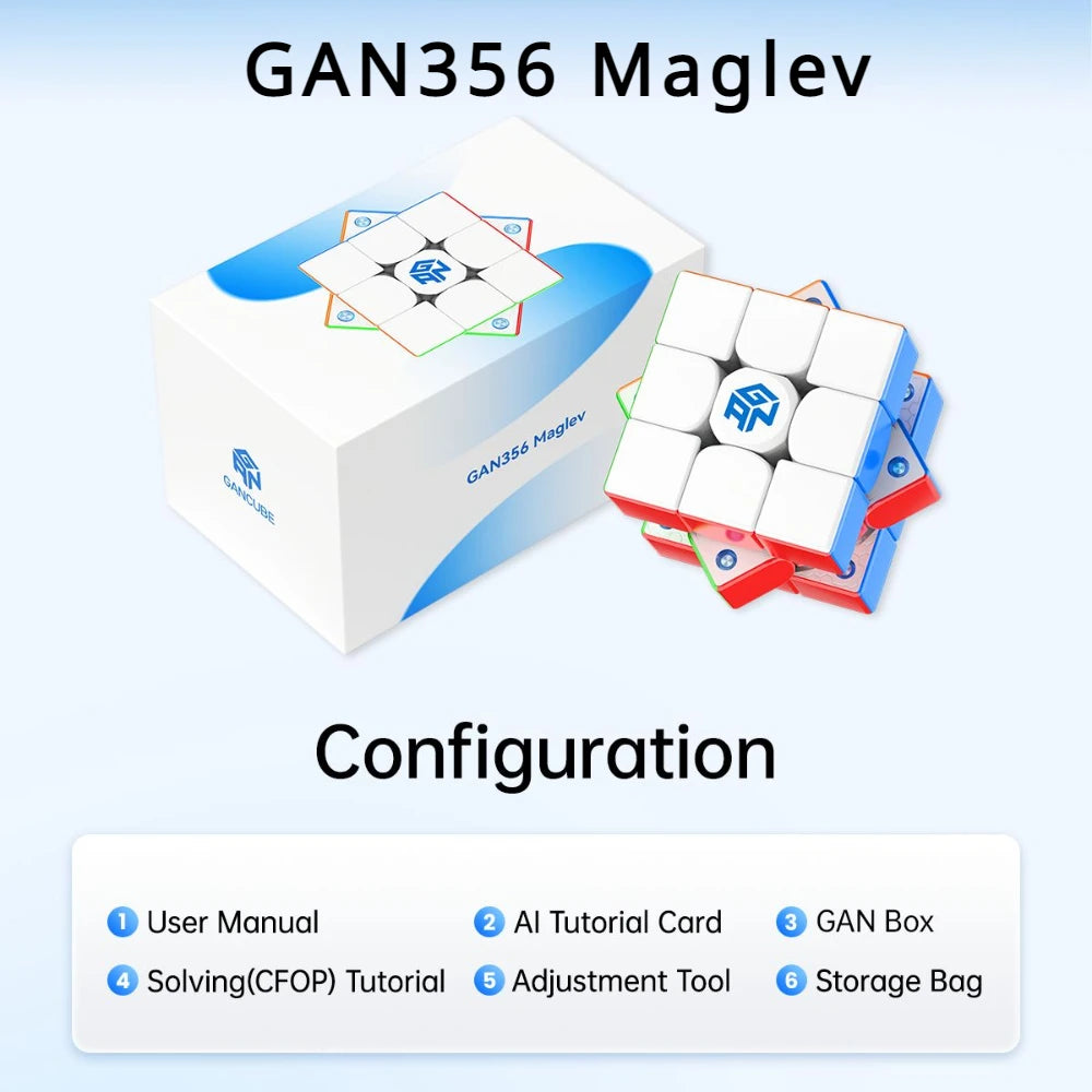 GAN 356 Maglev UV Magnetic Magic Speed Cube Stickerless Professional  GAN356 Cubo Magico Puzzle For Children Kids Gift