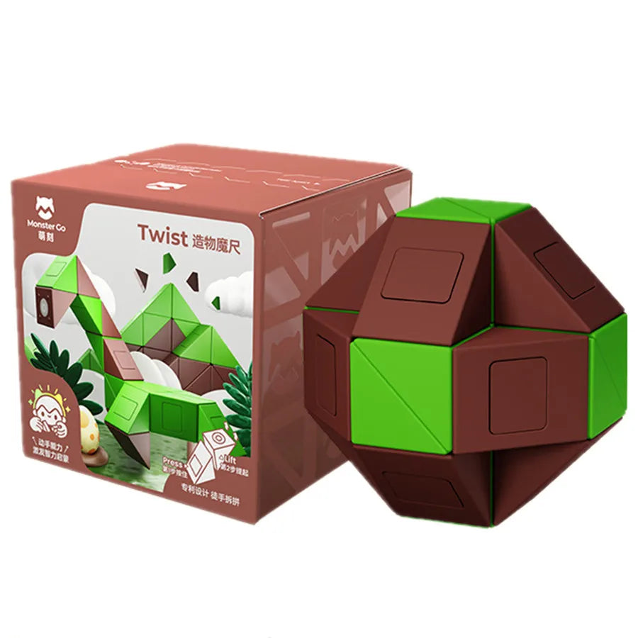 GAN Monster Go Twist Magic Snake Logic Puzzle Antistress MonsterGo Cute Creation Ruler Toys 24 Building Blocks Assembly Gans