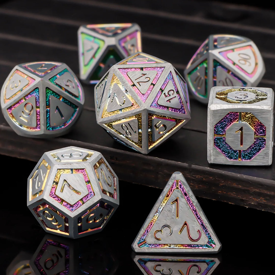 DND Metal Dice Set Dungeon and Dragon Suitable for Smooth Rolling in RPG and Table Games