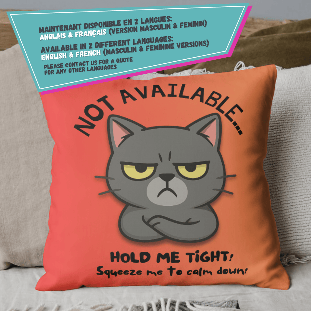 Custom Emotion Regulation Pillow Cover – Double - Sided, EN/FR (18×18) - Madee's Boutique Home Decor Madee's Boutique 18x18 pillow cover ADHD calm toolsAnger management pillowCat Nimbus18"x18"(45cmx45cm)