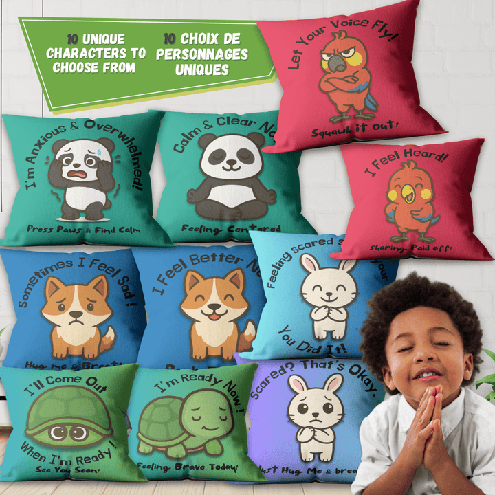 Emotion Regulation Double - Sided Customizable Cushion Cover, Bilingual 18x18" - Madee's Boutique Home Decor Madee's Boutique black pillow covers Blue pillow coverschristmas pillow covers 18x18Dino (Magma)18"x18"(45cmx45cm)