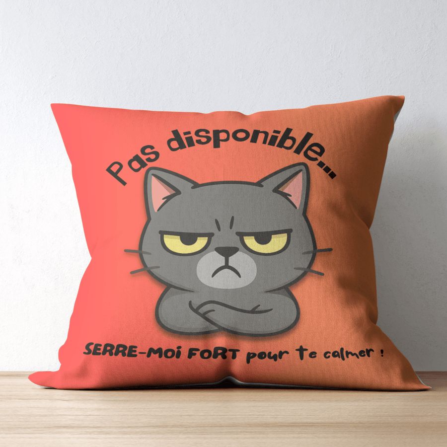 Emotion Regulation Double - Sided Customizable Cushion Cover, Bilingual 18x18" - Madee's Boutique Home Decor Madee's Boutique black pillow covers Blue pillow coverschristmas pillow covers 18x18Cat / Chat (Nimbus)18"x18"(45cmx45cm)