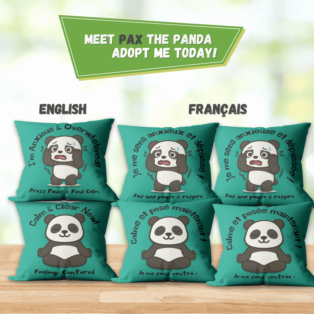 Emotion Regulation Double - Sided Customizable Cushion Cover, Bilingual 18x18" - Madee's Boutique Home Decor Madee's Boutique black pillow covers Blue pillow coverschristmas pillow covers 18x18Panda (Pax)18"x18"(45cmx45cm)