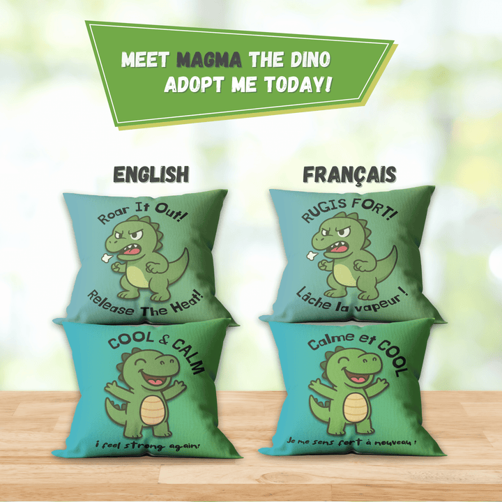 Emotion Regulation Double - Sided Customizable Cushion Cover, Bilingual 18x18" - Madee's Boutique Home Decor Madee's Boutique black pillow covers Blue pillow coverschristmas pillow covers 18x18Dino (Magma)18"x18"(45cmx45cm)