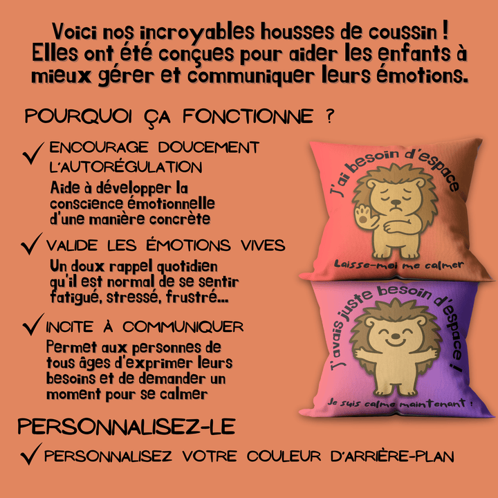 Emotion Regulation Double - Sided Customizable Cushion Cover, Bilingual 18x18" - Madee's Boutique Home Decor Madee's Boutique black pillow covers Blue pillow coverschristmas pillow covers 18x18Cat / Chat (Nimbus)18"x18"(45cmx45cm)