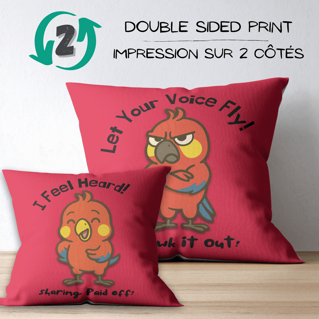 Emotion Regulation Double - Sided Customizable Cushion Cover, Bilingual 18x18" - Madee's Boutique Home Decor Madee's Boutique black pillow covers Blue pillow coverschristmas pillow covers 18x18Cat / Chat (Nimbus)18"x18"(45cmx45cm)