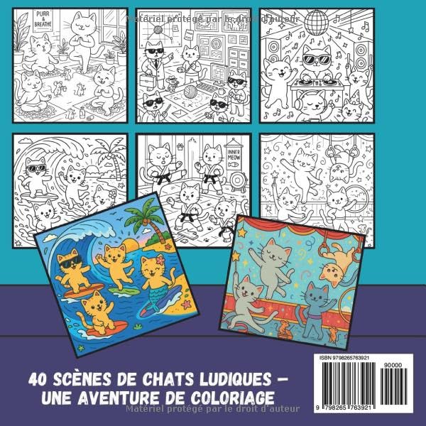 Les Chaventures en Français: Livre de Coloriage de Chat Amusant et Relaxant pour Enfants, Ados et Adultes: 40 dessins de chats drôles et créatifs pour se détendre, rire et exprimer sa créativité - Madee's Boutique Madee's Boutique