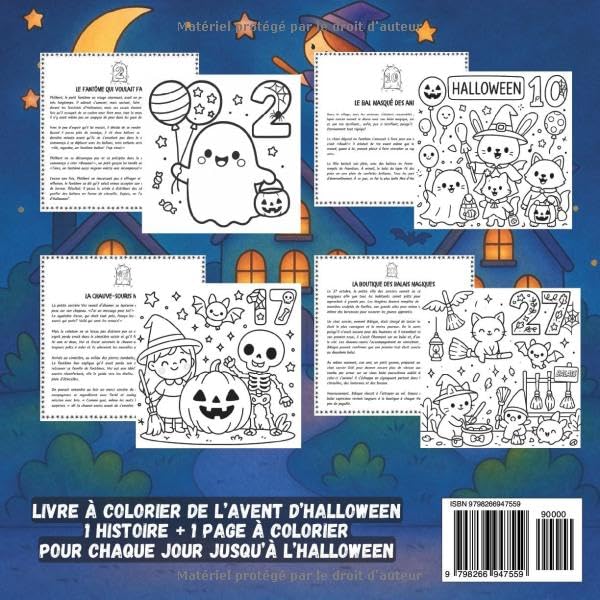 Livre à colorier de l’Avent d’Halloween : 30 histoires magiques et 32 coloriages pour patienter jusqu’à Halloween - Madee's Boutique Madee's Boutique