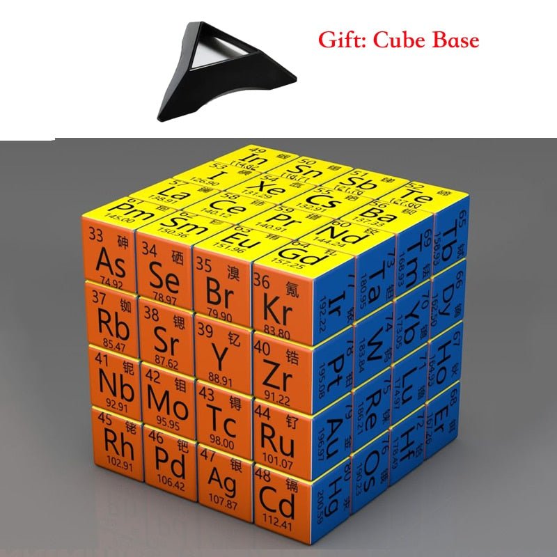 Rubik's Cube 3x3x3 Magic Puzzle Cube Math Chemistry Element Physical Kids Puzzle Cube with Base Magico Cubo Children's Gifts Educational Toys