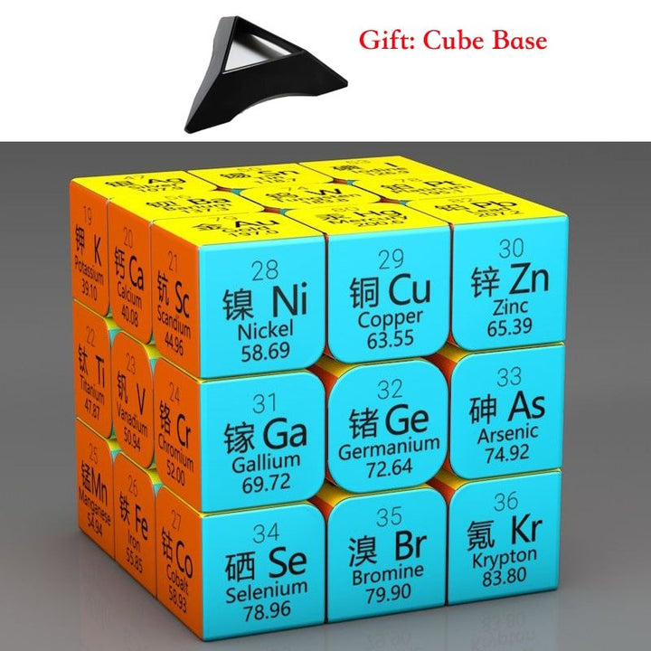 Rubik's Cube 3x3x3 Magic Puzzle Cube Math Chemistry Element Physical Kids Puzzle Cube with Base Magico Cubo Children's Gifts Educational Toys