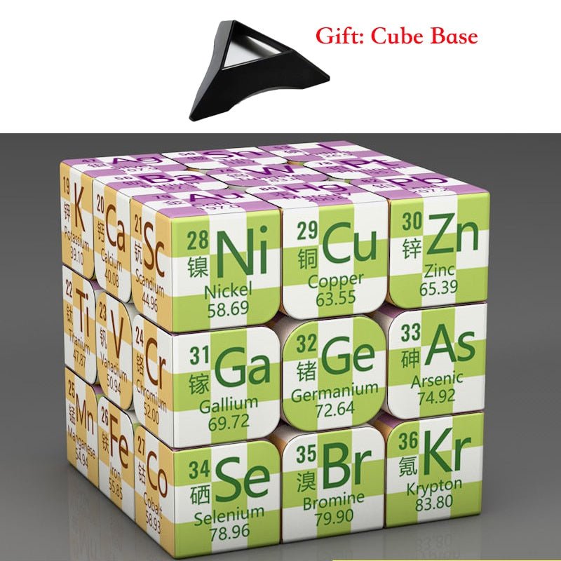 Rubik's Cube 3x3x3 Magic Puzzle Cube Math Chemistry Element Physical Kids Puzzle Cube with Base Magico Cubo Children's Gifts Educational Toys