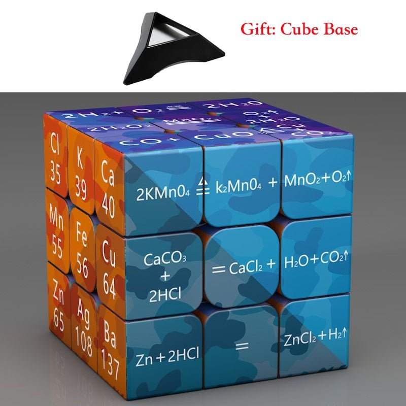 Rubik's Cube 3x3x3 Magic Puzzle Cube Math Chemistry Element Physical Kids Puzzle Cube with Base Magico Cubo Children's Gifts Educational Toys