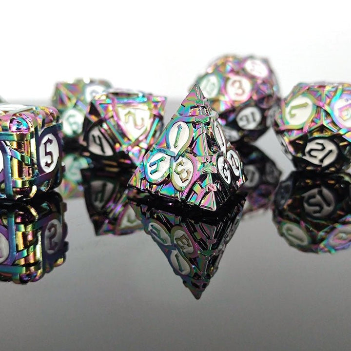 7pc Set DnD Brambles Metal Solid Dice Set D&D Polyhedral Metal Dice RPG Board Game Metal Dice D6 D8 D10 D12 D20 Dungeons and Dragons Metal Dice Collections - Madee's Boutique Madee's Boutique DS 10 sided dice 100 sided dice