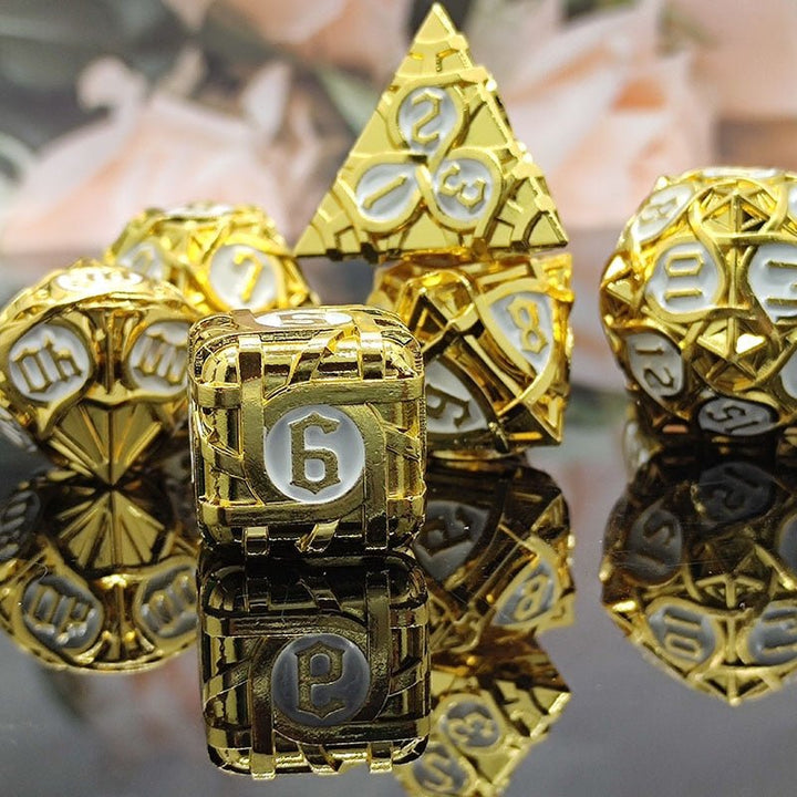 7pc Set DnD Brambles Metal Solid Dice Set D&D Polyhedral Metal Dice RPG Board Game Metal Dice D6 D8 D10 D12 D20 Dungeons and Dragons Metal Dice Collections - Madee's Boutique Madee's Boutique DS 10 sided dice 100 sided dice