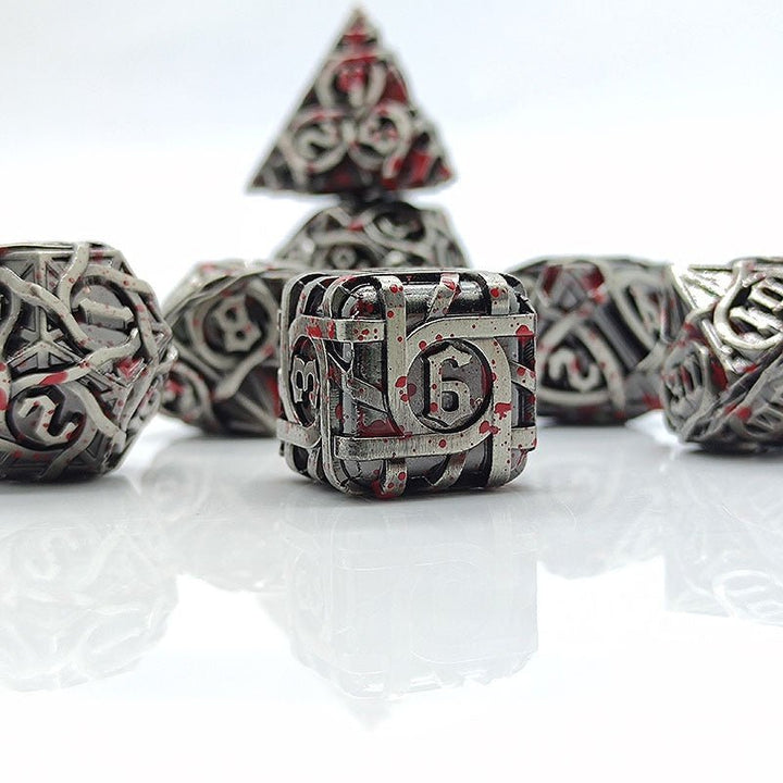 7pc Set DnD Brambles Metal Solid Dice Set D&D Polyhedral Metal Dice RPG Board Game Metal Dice D6 D8 D10 D12 D20 Dungeons and Dragons Metal Dice Collections - Madee's Boutique Madee's Boutique DS 10 sided dice 100 sided dice