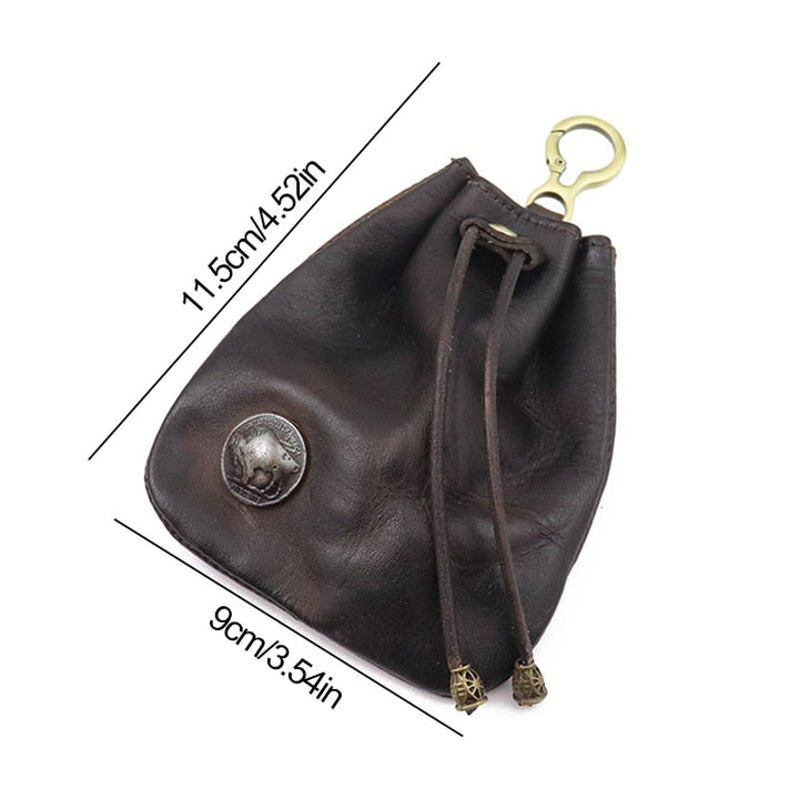DnD Artificial Leather Dice Storage Bag Vintage Waist Bag Japanese Style Drawstring Pouch Coin Purse - Madee's Boutique Madee's Boutique DS 10 sided dice 100 sided dice12 sided diceA