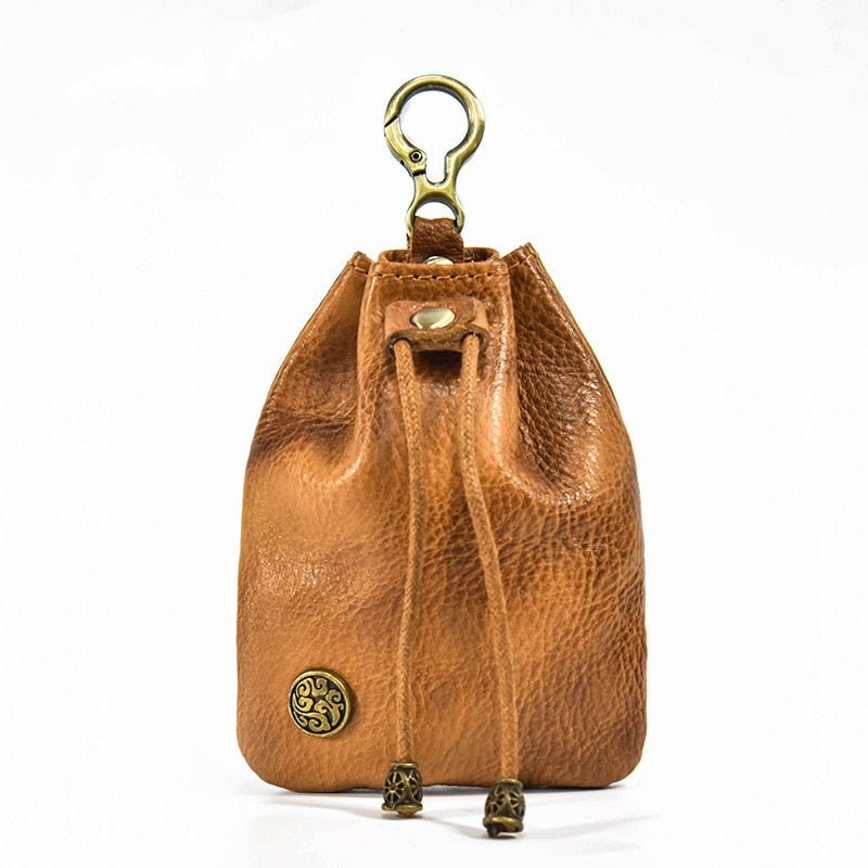 DnD Artificial Leather Dice Storage Bag Vintage Waist Bag Japanese Style Drawstring Pouch Coin Purse - Madee's Boutique Madee's Boutique DS 10 sided dice 100 sided dice12 sided diceC