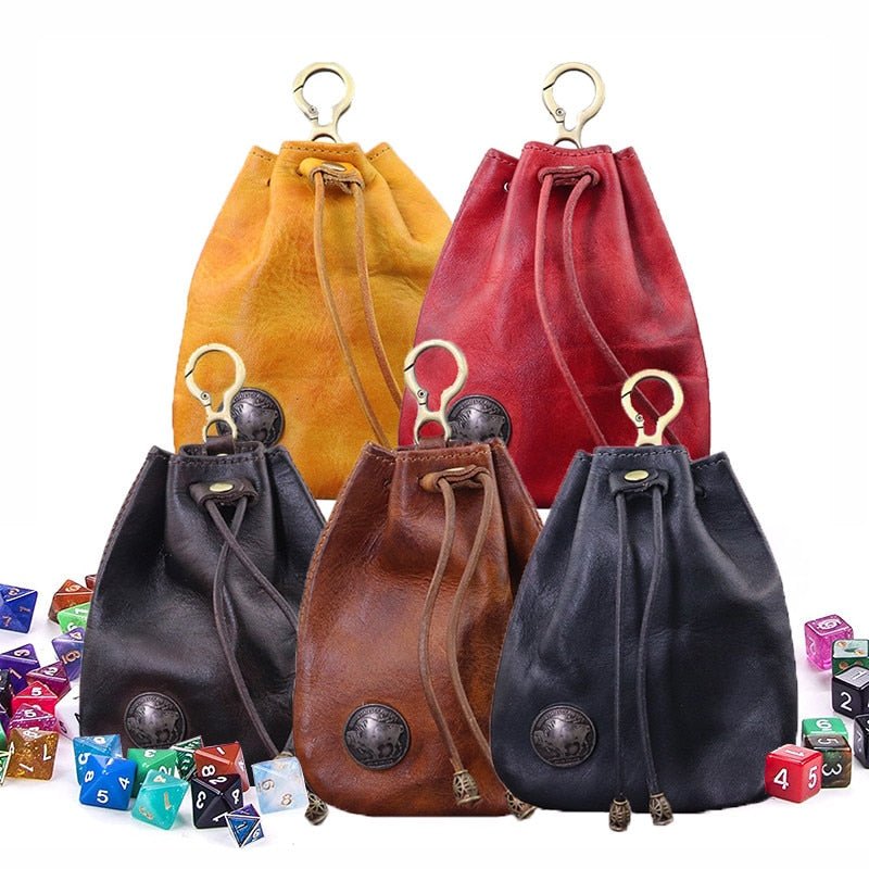Artificial Leather Dice Bag Vintage Waist Bag Japanese Style Drawstring Pouch For D&D MTG RPG Table Games Gift Ideas Coin Purse - Madee's Boutique Madee's Boutique DS d & d d and d