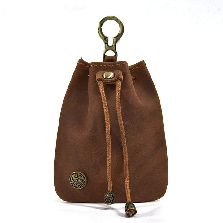 DnD Artificial Leather Dice Storage Bag Vintage Waist Bag Japanese Style Drawstring Pouch Coin Purse - Madee's Boutique Madee's Boutique DS 10 sided dice 100 sided dice12 sided diceE
