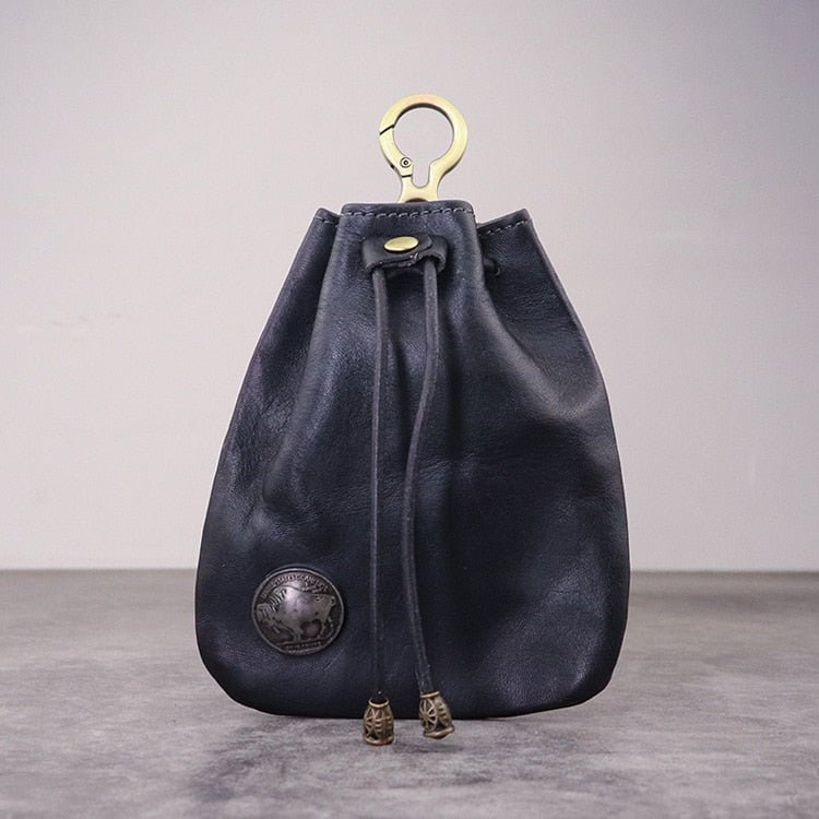 DnD Artificial Leather Dice Storage Bag Vintage Waist Bag Japanese Style Drawstring Pouch Coin Purse - Madee's Boutique Madee's Boutique DS 10 sided dice 100 sided dice12 sided diceblack