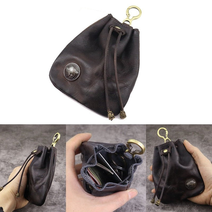 DnD Artificial Leather Dice Storage Bag Vintage Waist Bag Japanese Style Drawstring Pouch Coin Purse - Madee's Boutique Madee's Boutique DS 10 sided dice 100 sided dice12 sided diceA