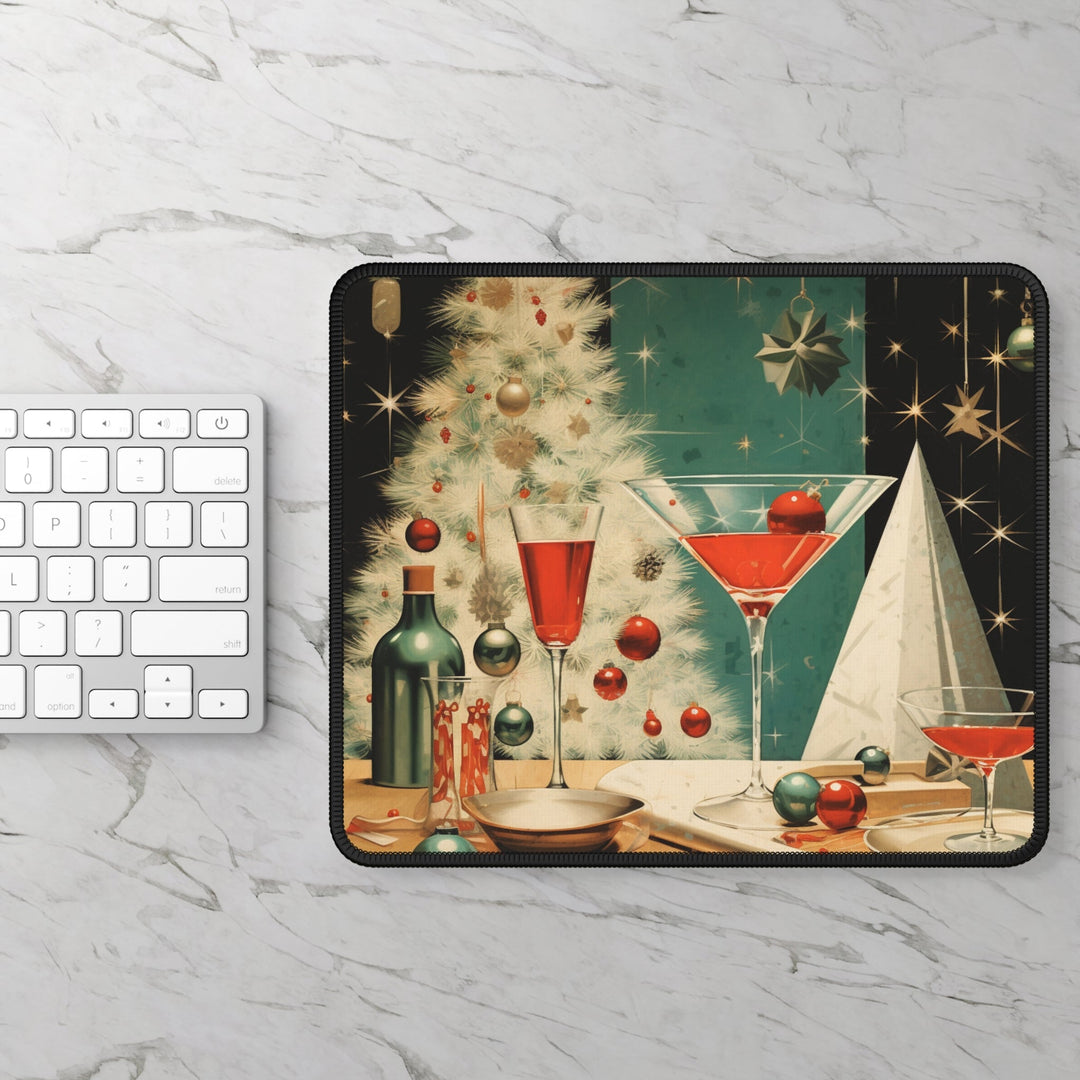 Christmas Mid Century Drinks Mouse Pad MADEE'S EXCLUSIVES - Madee's Boutique Home Decor Printify Accessories best christmas gifts