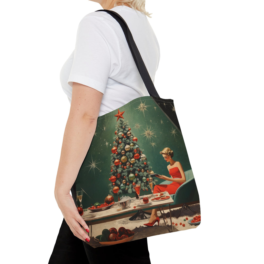 Christmas Mid Century Tote bag - Madee's Boutique Bags Printify Accessories aesthetic tote bag