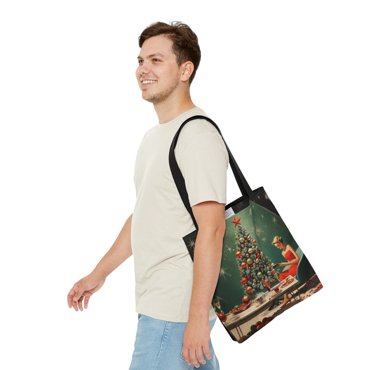 Christmas Mid Century Tote bag - Madee's Boutique Bags Printify Accessories aesthetic tote bag