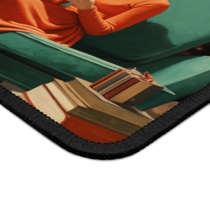 Christmas Mid Century Women Reading Book Mouse Pad MADEE'S EXCLUSIVES - Madee's Boutique Home Decor Printify Accessories aesthetic gift
